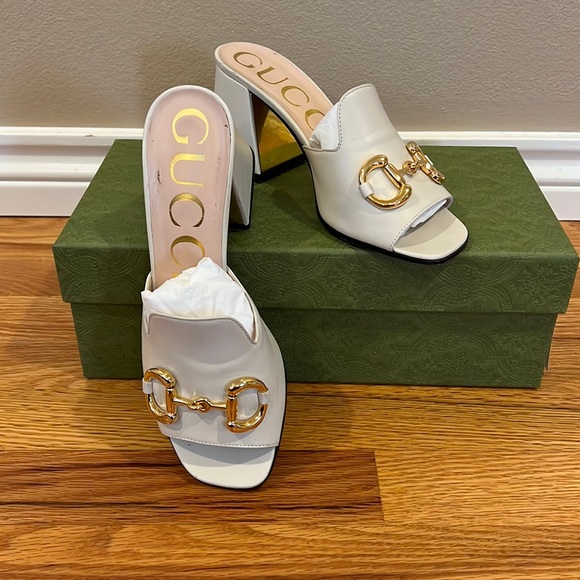Authentic Gucci Heeled Slides - Picture 1 of 5
